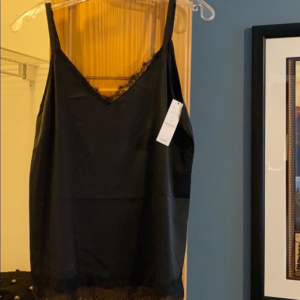 Silky Black lace trim Camisole